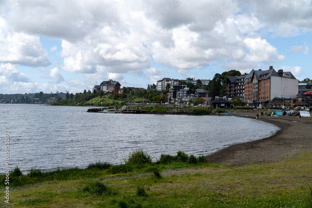 Panoramic View of Puerto Varas City in Southern Chile