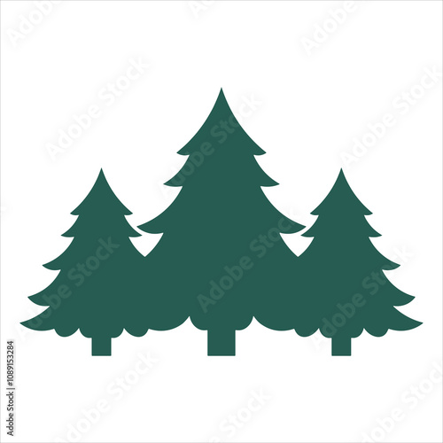 Christmas pine tree icon illustration vector