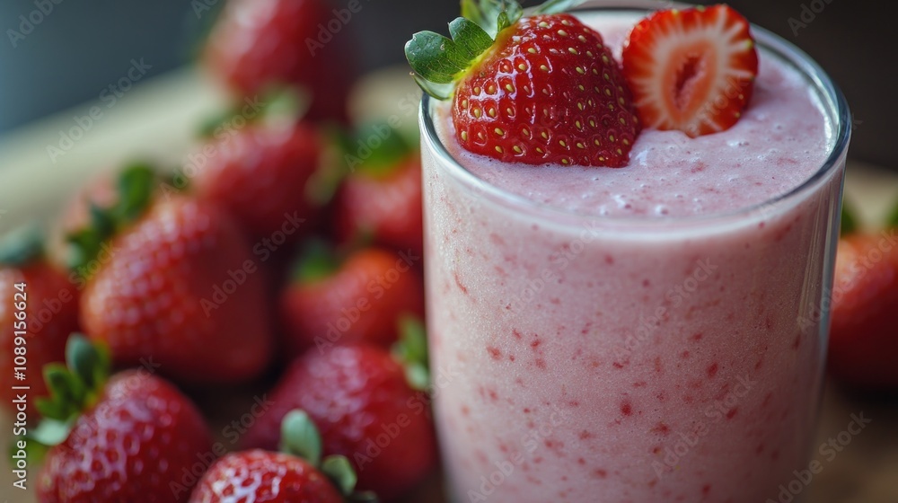 Strawberry Smoothie with Fresh Strawberries Strawberry Smoothie with Fresh Strawberries