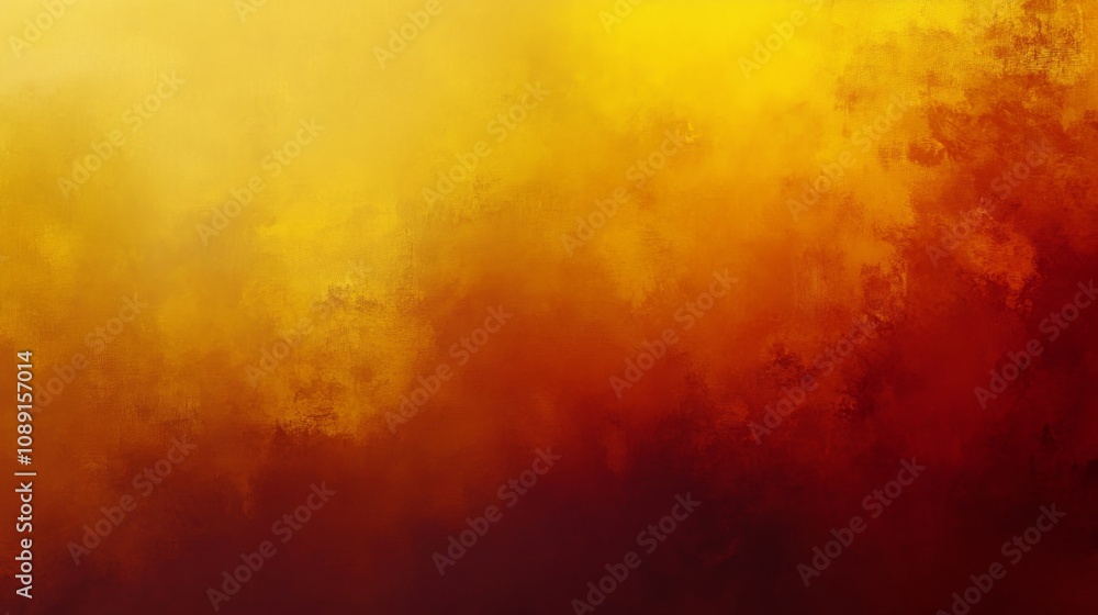 Fototapeta premium Vibrant abstract painting with yellow, orange, and red colors, rough texture, dynamic mood, hand-drawn look, dreamy quality.