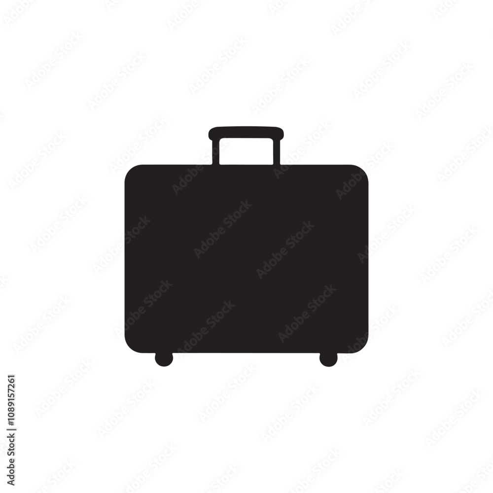 briefcase and suitcase icon silhouette vector art flat design briefcase and suitcase icon silhouette vector art flat design
