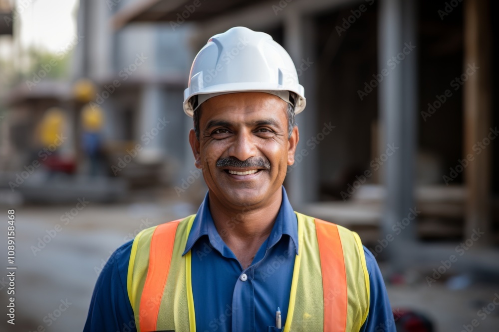 Portrait of a middle aged businessman on construction site Portrait of a middle aged businessman on construction site