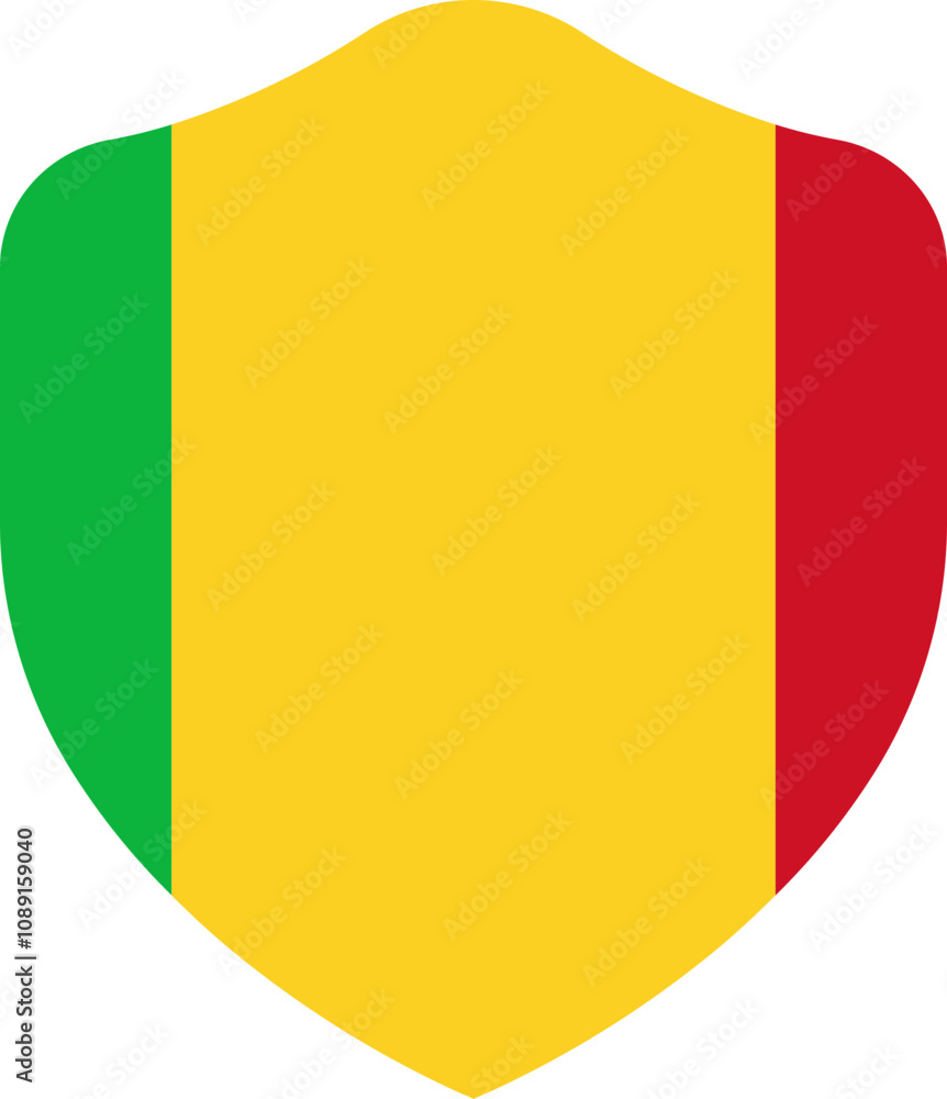 Fototapeta premium Mali Flag on Shield Shape