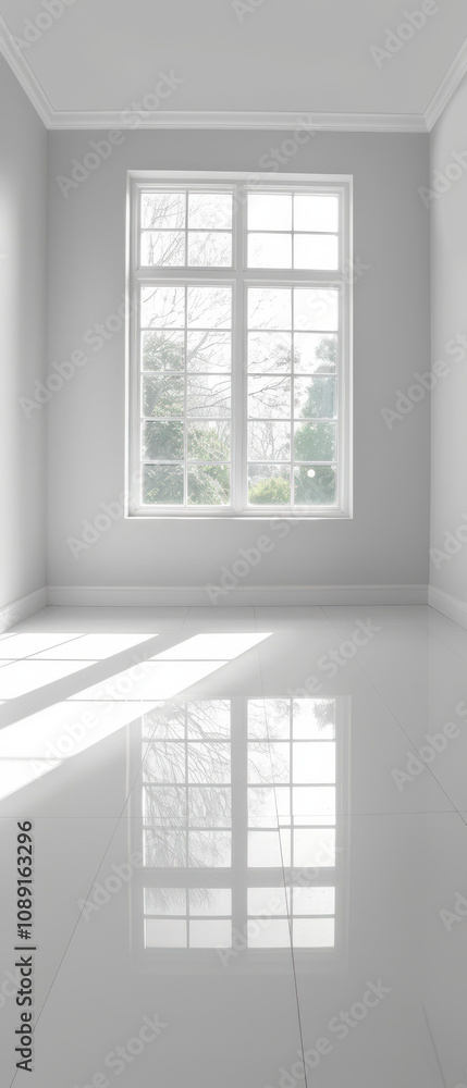 Fototapeta premium empty room with windows