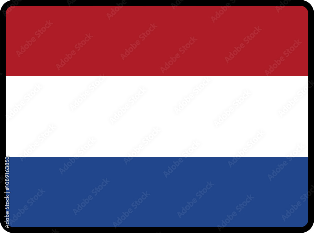 Netherlands Flag Smooth rectangle icon Netherlands Flag Smooth rectangle icon