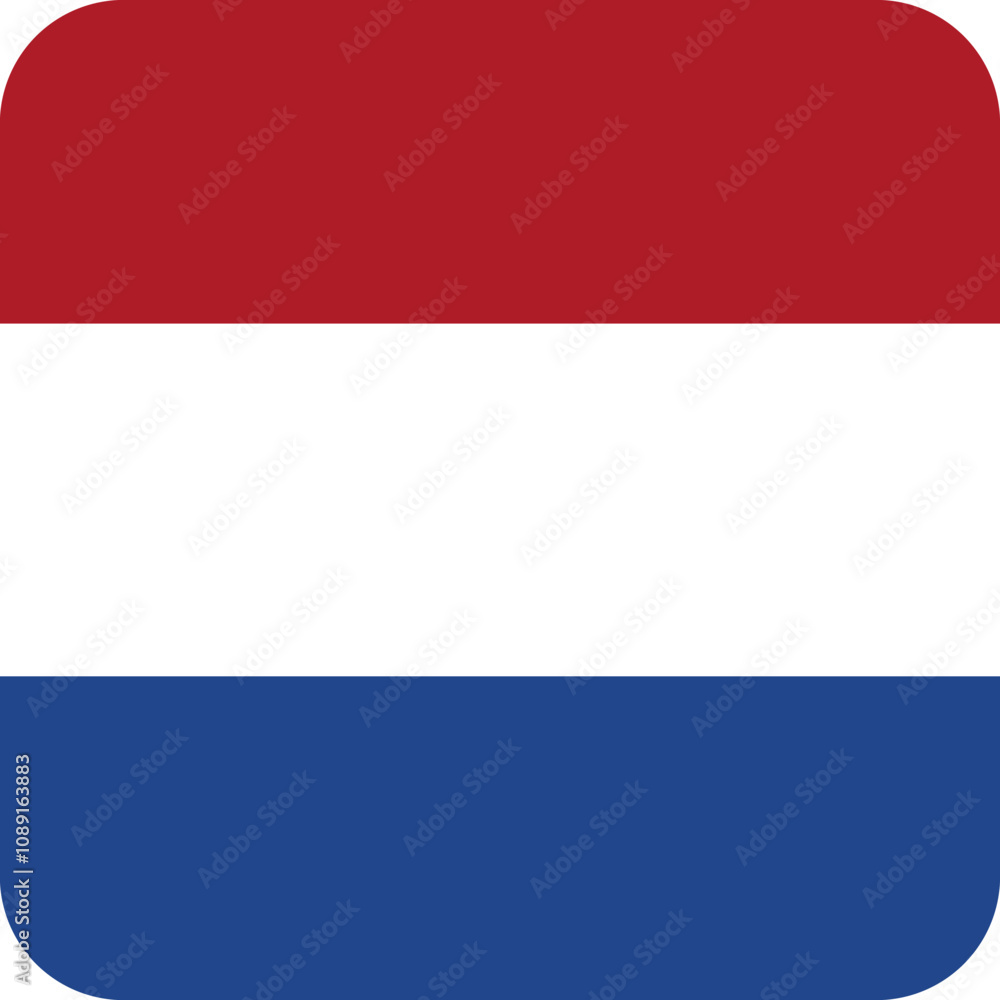 Netherlands Flag Square Icon Netherlands Flag Square Icon