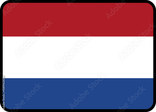 Free Download Netherlands Flag Rounded Rectangle Icon - GFXLoad