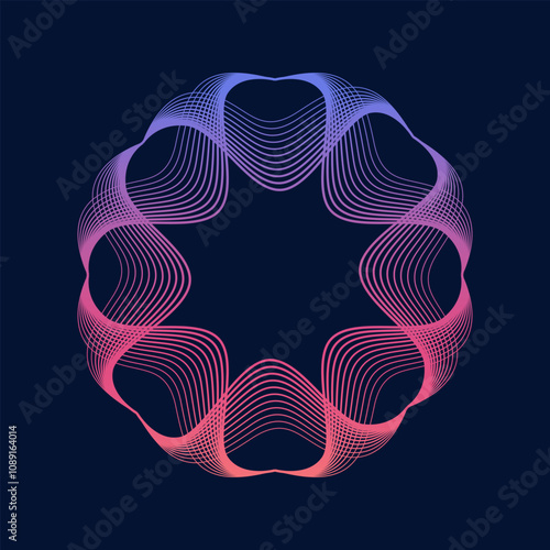 circular abstract ornamental flower. Mandala design decorative tribal tattoo symbol in a circle. Colorful line art floral vector. Abstract wallpaper background.