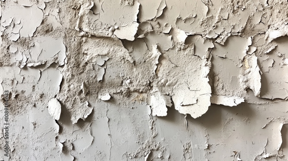 Close-up of a weathered, peeling paint texture on a wall. Close-up of a weathered, peeling paint texture on a wall.