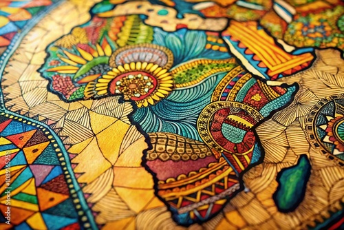 Wallpaper Mural Continuous Line Art of Africa: Hand-Drawn Vector Illustration Showcasing the Continent's Unique Shape and Cultural Diversity in High Depth of Field Style Torontodigital.ca