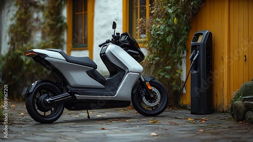 Electric Scooter Charging  Eco Friendly Urban Transport