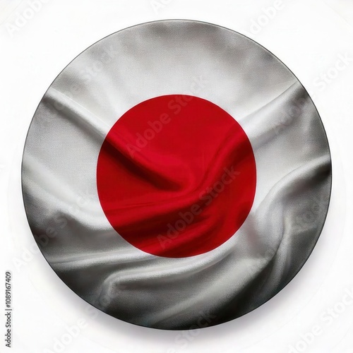 Japanese Flag with Silky Texture photo