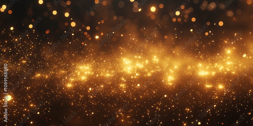 Golden Fireworks Sparkling Against a Night Sky Golden Fireworks Sparkling Against a Night Sky