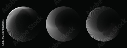 Design spiral dots backdrop. Abstract monochrome background. Vector-art illustration. Trendy design element for frame, round logo, sign, symbol, web, prints, posters, template, pattern.