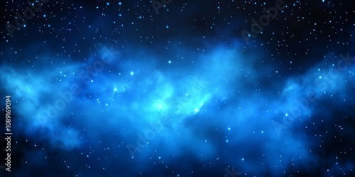 Wallpaper Mural Majestic Night Sky with Bright Stars and Swirling Nebula in Dark Blue Atmosphere creates Awe-Inspiring Beauty. Torontodigital.ca