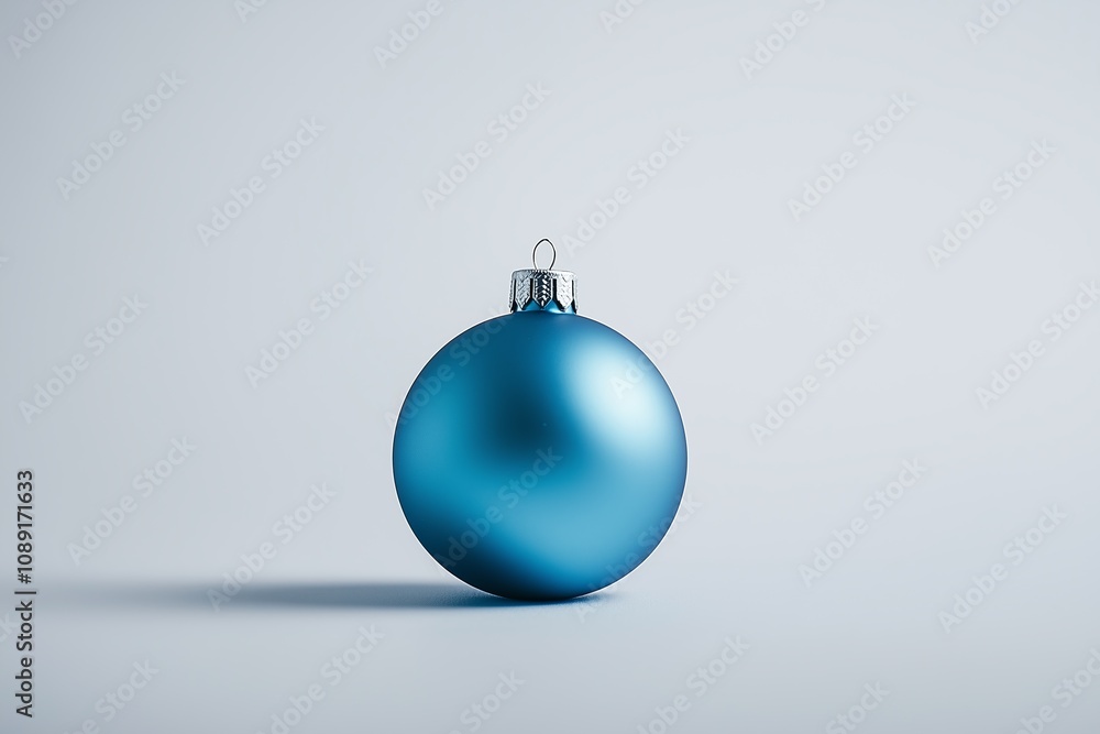 blue Christmas bauble ornament on a white background, clean and sharply in focus, with cinematic lighting blue Christmas bauble ornament on a white background, clean and sharply in focus, with cinematic lighting