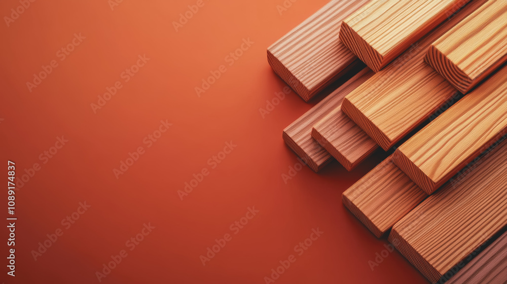 Elegant Display of Handmade Wooden Planks on a Smooth Gradient Background Showcasing the Artistry of Authentic Woodwork in a Setting Elegant Display of Handmade Wooden Planks on a Smooth Gradient Background Showcasing the Artistry of Authentic Woodwork in a Setting
