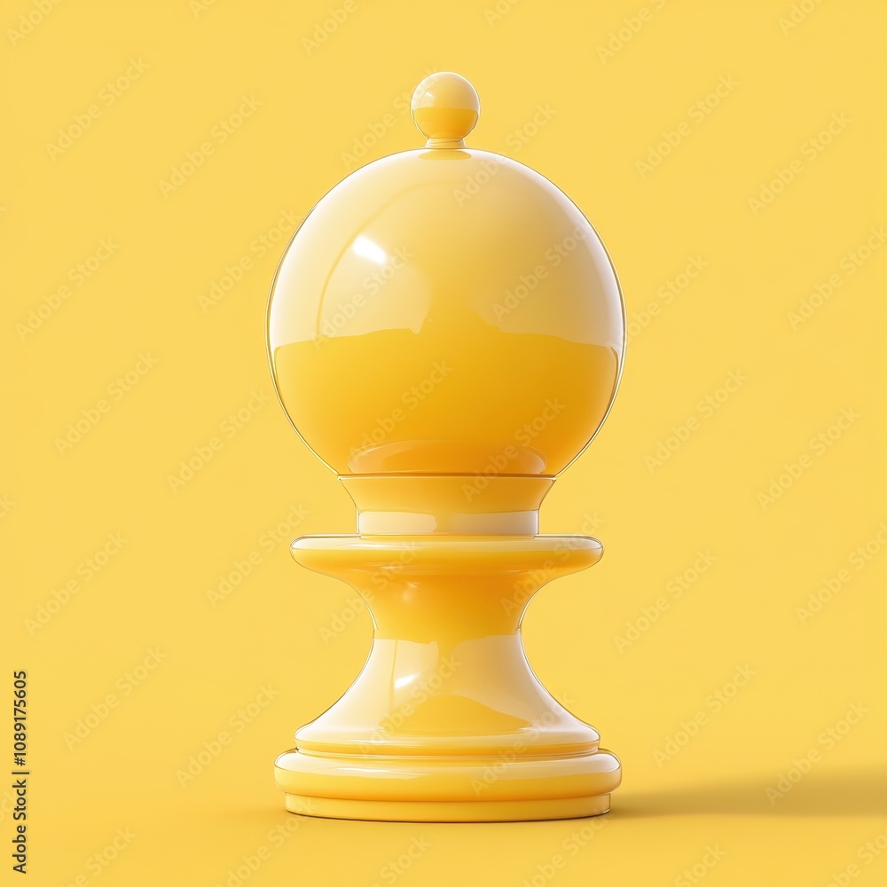 Vibrant Yellow Chess Piece: A Minimalist Masterpiece Vibrant Yellow Chess Piece: A Minimalist Masterpiece
