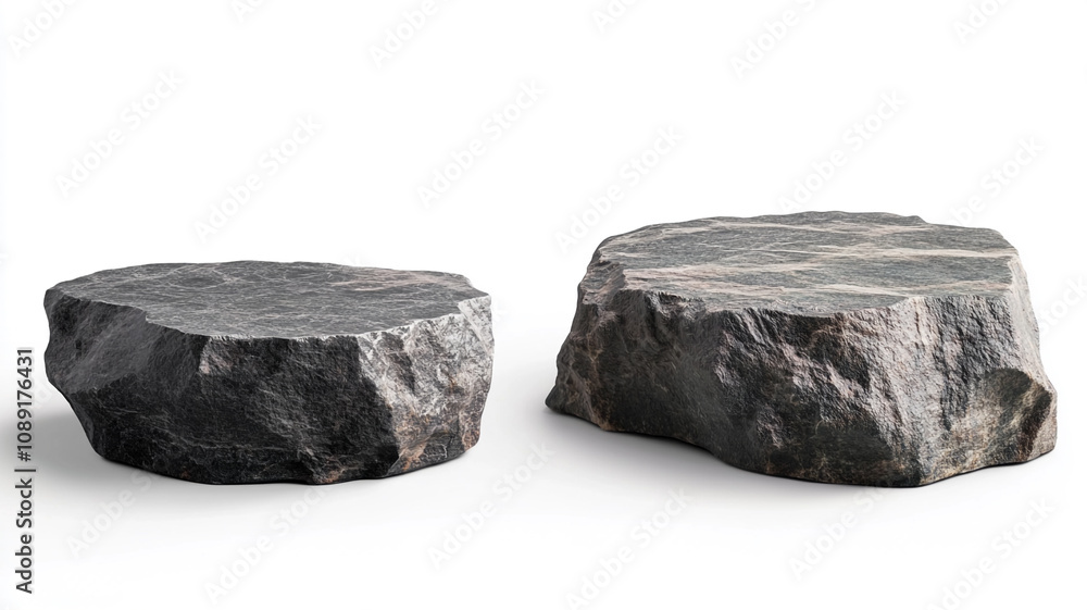 rock pedestals for product presentation isolated on a white background rock pedestals for product presentation isolated on a white background