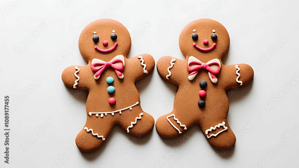 Obraz premium Gingerbread man on white background