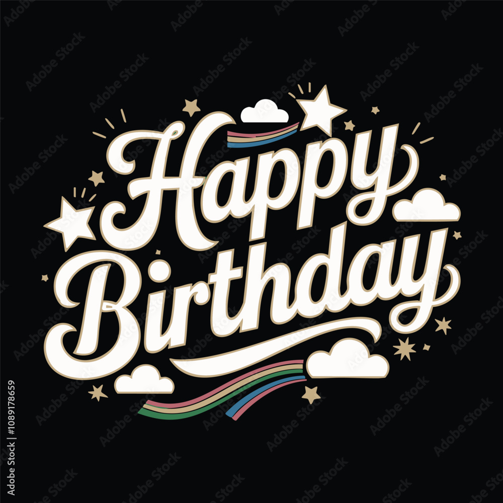 Happy Birthday Vector Typography Design Happy Birthday Vector Typography Design