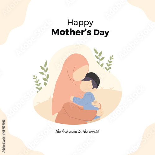 Happy mothers day greeting card template design