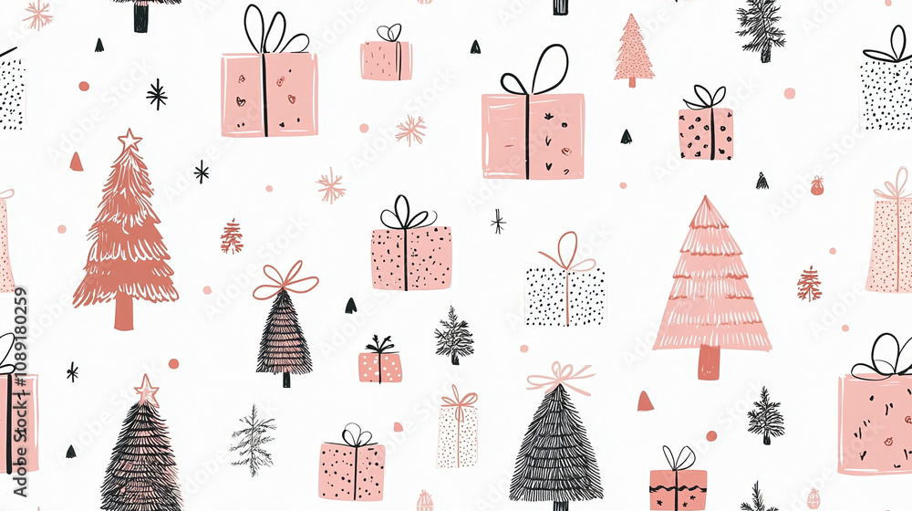 Christmas doodles: A simple and clean Background - Seamless tile. Endless and repeat print. Christmas doodles: A simple and clean Background - Seamless tile. Endless and repeat print.