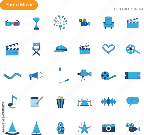 Photo Movie Icons Cinema, Film, Video, Editing, Awards