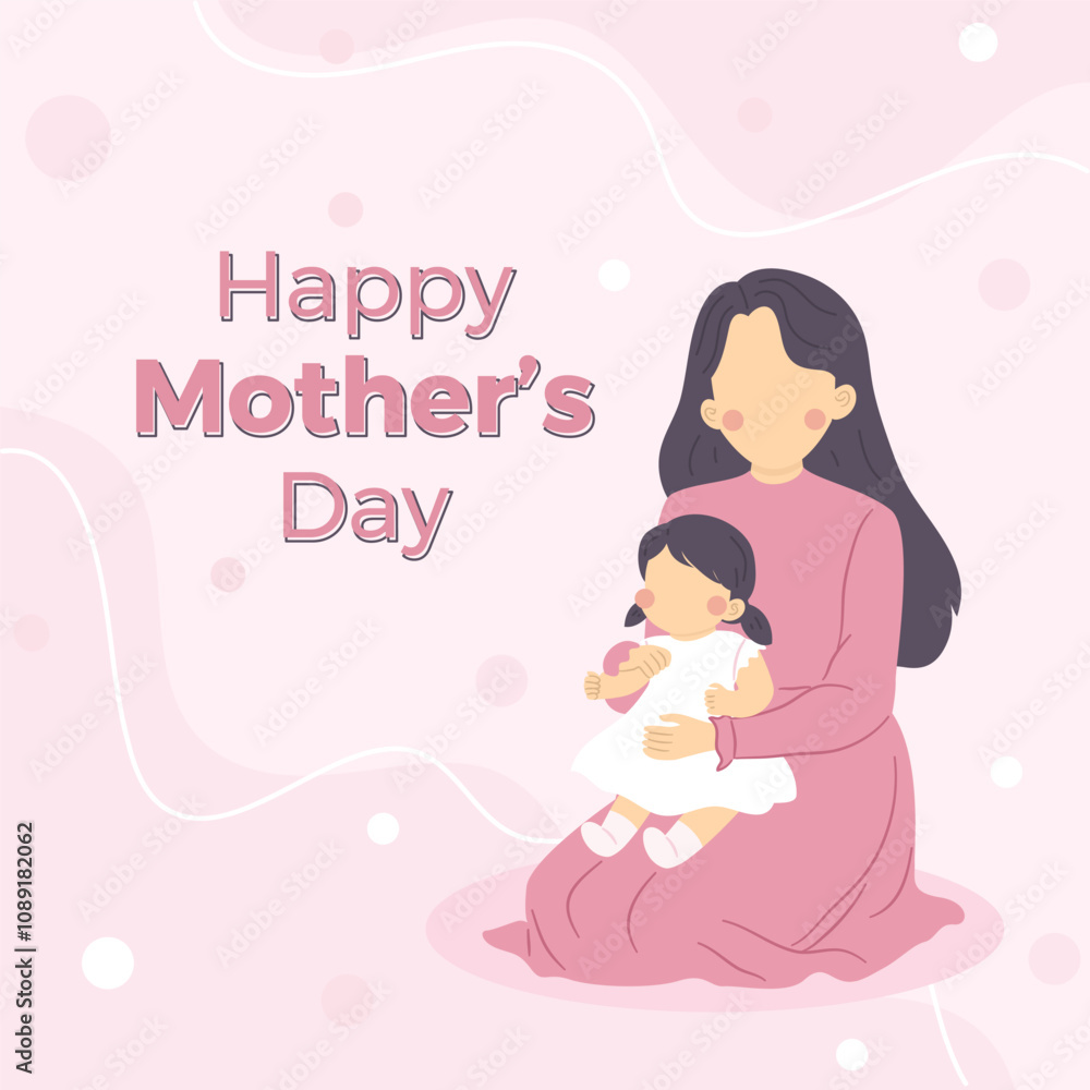 simple illustration of happy mother's day pink banner template simple illustration of happy mother's day pink banner template