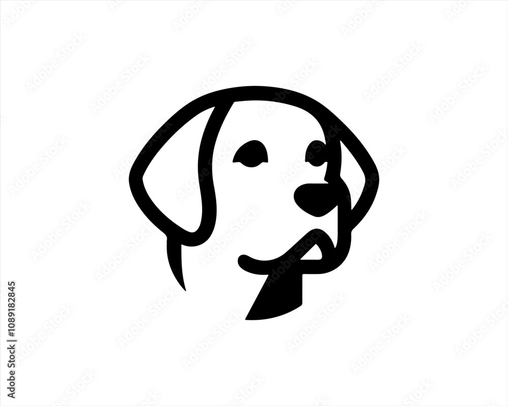 Fototapeta premium Dog head icon. Silhouette simple. Flat style. Cartoon dog face. Logo design template. Vector illustration Animal Logotype concept. 