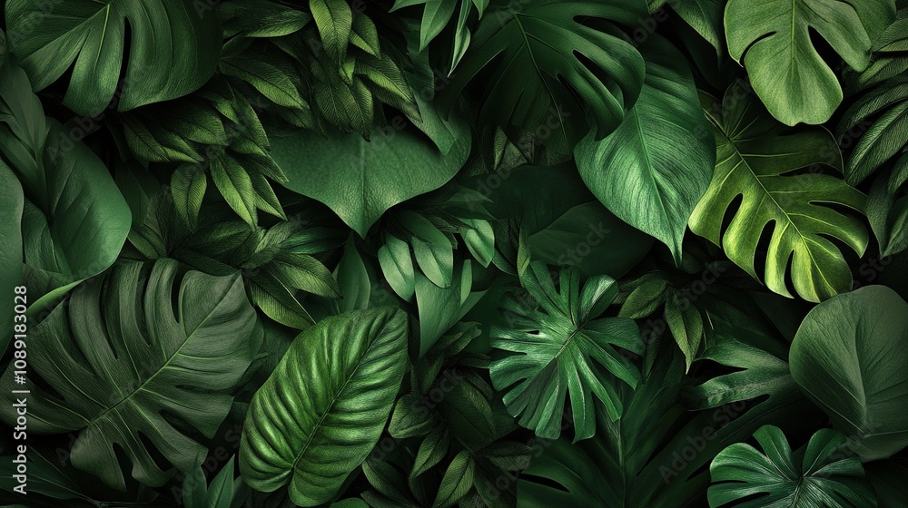 Lush tropical foliage home interior wall decor vibrant green close-up nature aesthetic for modern spaces Lush tropical foliage home interior wall decor vibrant green close-up nature aesthetic for modern spaces