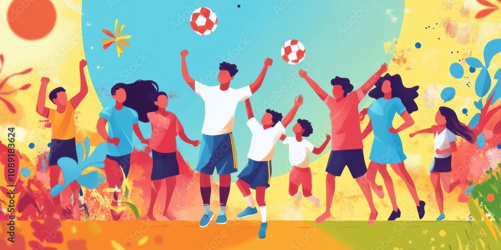 Parents cheering for their child at a soccer game, diverse families on the sidelines, unity in diversity, Parents cheering for their child at a soccer game, diverse families on the sidelines, unity in diversity,