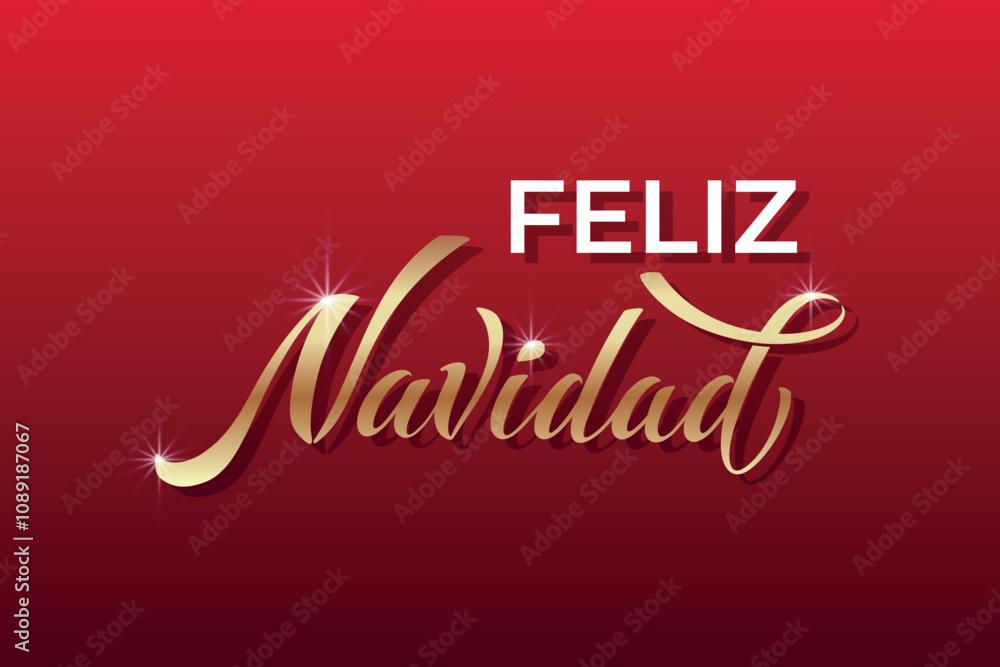 Feliz Navidad spanish Merry Christmas Modern calligraphy lettering on sticker for season greetings. Vector background Feliz Navidad spanish Merry Christmas Modern calligraphy lettering on sticker for season greetings. Vector background