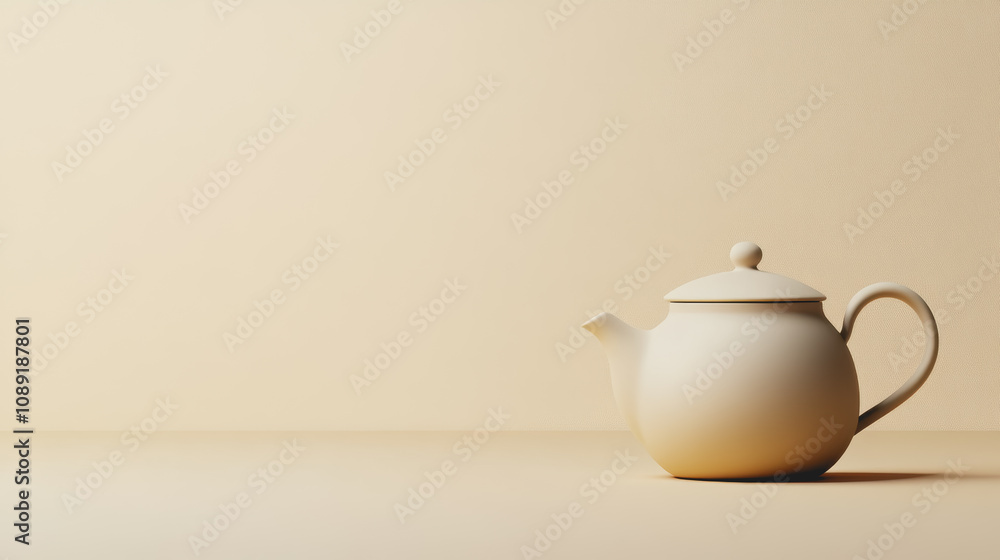 Elegant Handmade Ceramic Teapot on Smooth Gradient Background Showcasing Quality Craftsmanship and 3D Design Aesthetics for Home Decor Enthusiasts Elegant Handmade Ceramic Teapot on Smooth Gradient Background Showcasing Quality Craftsmanship and 3D Design Aesthetics for Home Decor Enthusiasts