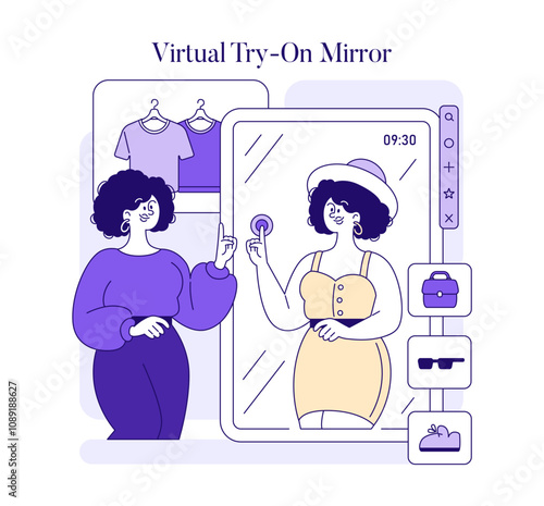 Ai Stylist. Flat Vector Illustration