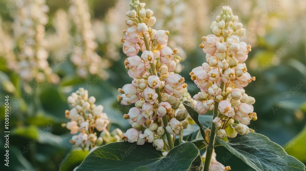 Close-up of delicate white flowers blooming in a field. Close-up of delicate white flowers blooming in a field.
