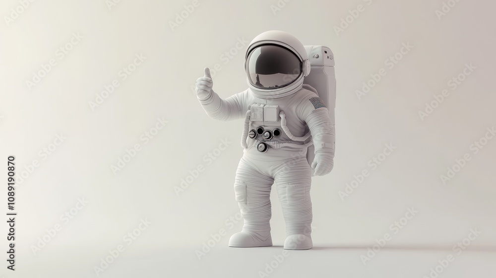 A 3D astronaut figure giving a thumbs-up gesture against a light background. A 3D astronaut figure giving a thumbs-up gesture against a light background.