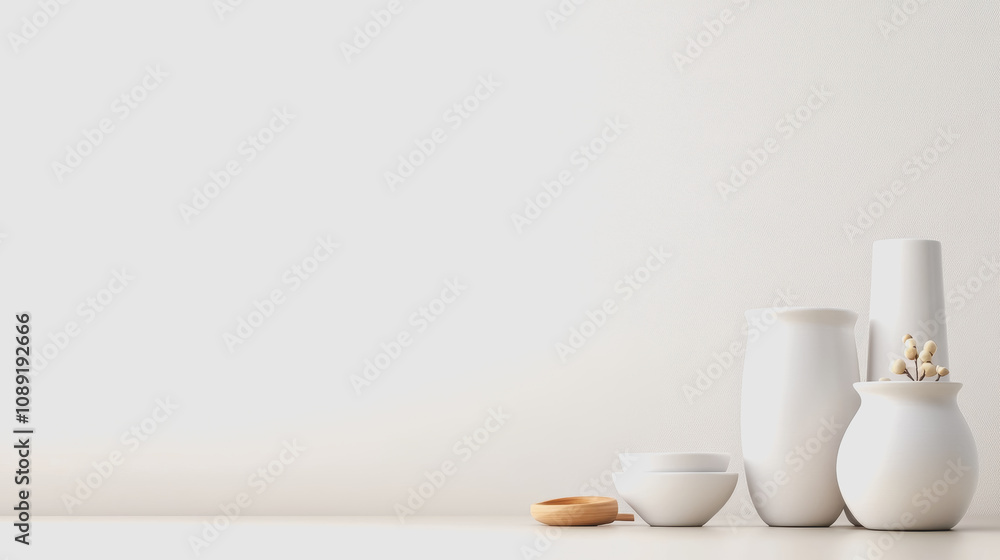 Elegant Arrangement of Handmade Ceramics on Smooth Surface Showcasing Tradition and Craftsmanship in Modern Design Aesthetics Elegant Arrangement of Handmade Ceramics on Smooth Surface Showcasing Tradition and Craftsmanship in Modern Design Aesthetics
