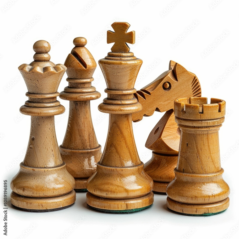 Detailed close up of aged wooden chess pieces. Detailed close up of aged wooden chess pieces.