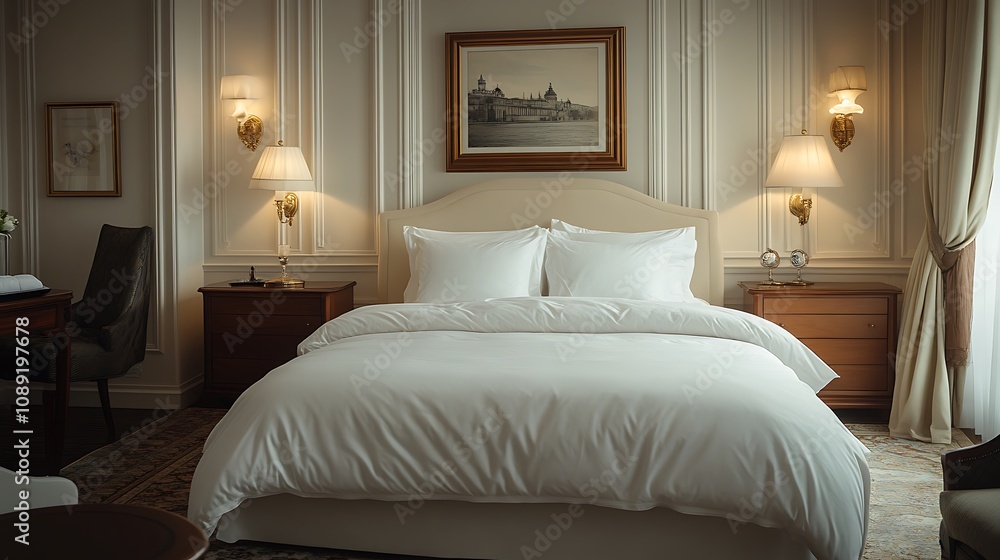 Luxurious bedroom design urban hotel interior photography modern aesthetic appeal Luxurious bedroom design urban hotel interior photography modern aesthetic appeal