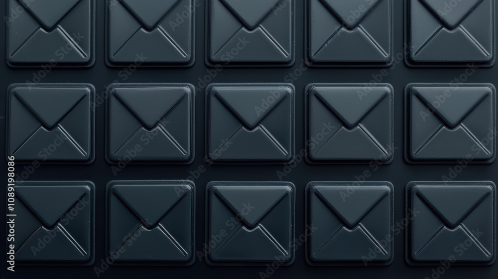 Email icons arranged in grid pattern, symbolizing digital communication Email icons arranged in grid pattern, symbolizing digital communication