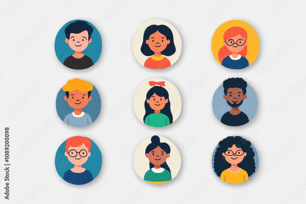 Vibrant Vector Icon of a Diverse Community on a Light Grey Background Vibrant Vector Icon of a Diverse Community on a Light Grey Background