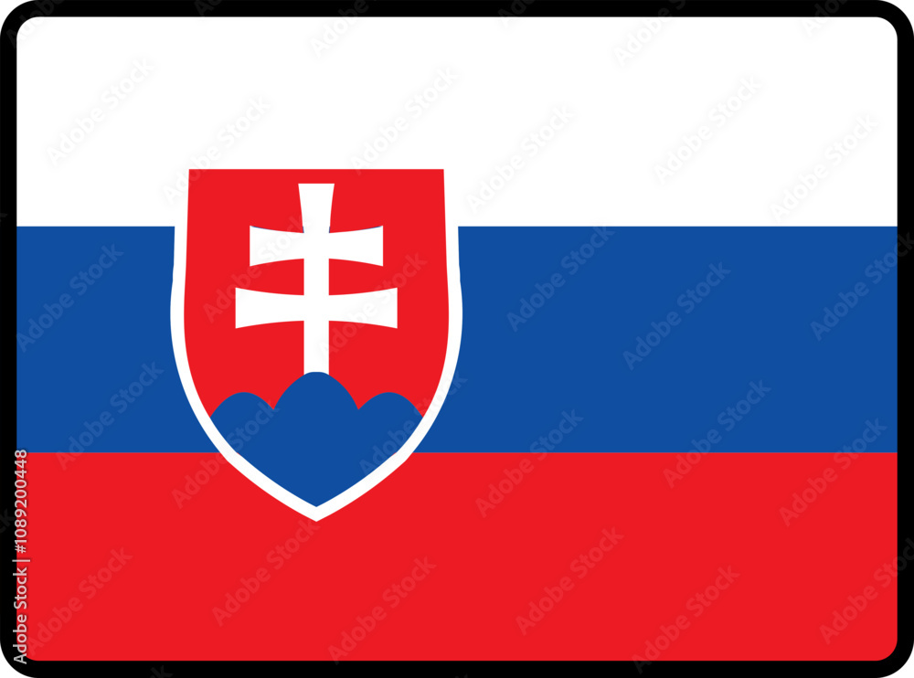 Fototapeta premium Slovakia Flag Smooth rectangle icon