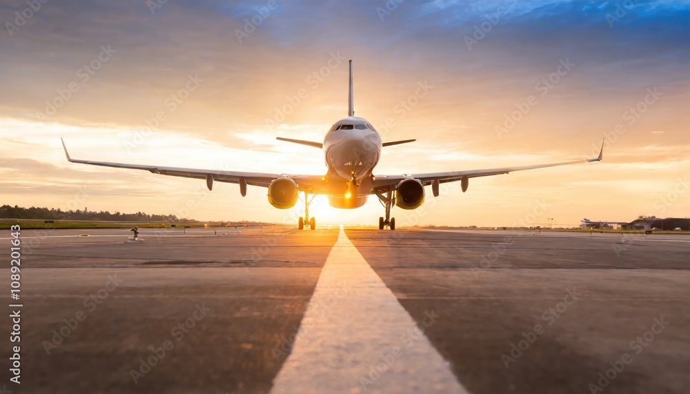 View of airplane on airport runway. Generated with AI View of airplane on airport runway. Generated with AI