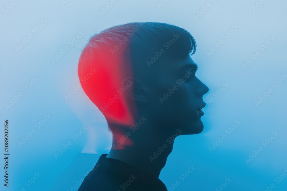 silhouette of a person with colorful lighting effects silhouette of a person with colorful lighting effects