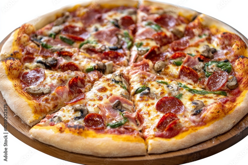 Delicious Pizza on Table Close Up Delicious Pizza on Table Close Up