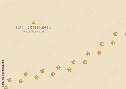 かわいらしい動物の足跡の背景素材のベクターイラスト
