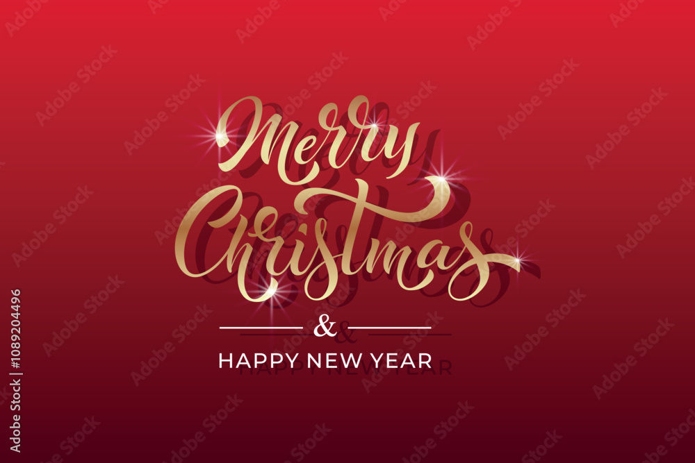 Merry Christmas and Happy New Year hand lettering calligraphy. Vector holiday illustration element. Typographic element for congratulations. Merry Christmas and Happy New Year hand lettering calligraphy. Vector holiday illustration element. Typographic element for congratulations.