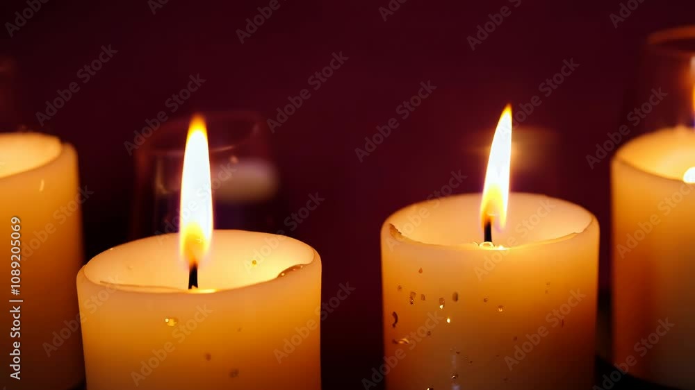 Beautiful Christmas Candles with Flickering Flames Beautiful Christmas Candles with Flickering Flames