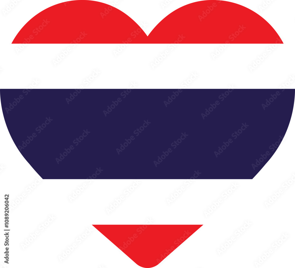 Fototapeta premium Heart Icon on Thailand Flag